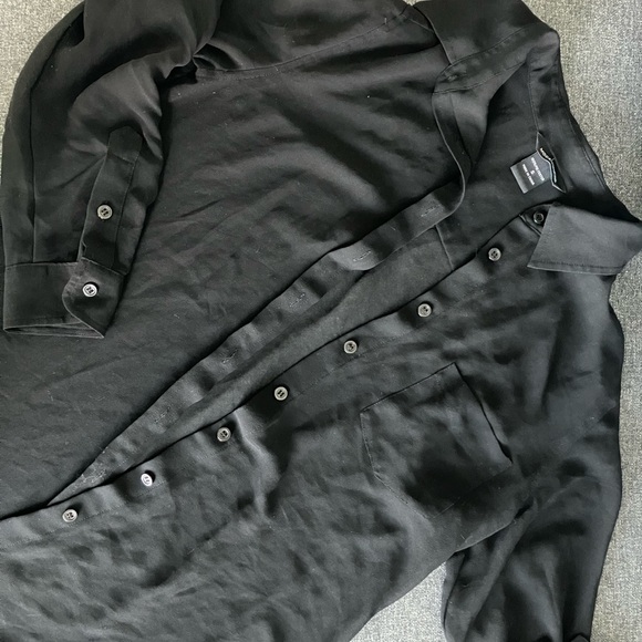 Moda International Black Sheer Button Top - Picture 2 of 7